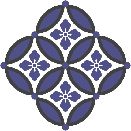 四つ繋ぎ七宝 素材 唐花