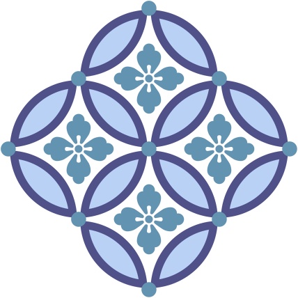 四つ繋ぎ七宝 素材 唐花