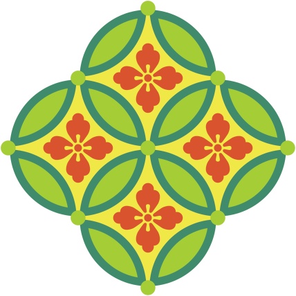 四つ繋ぎ七宝 素材 唐花