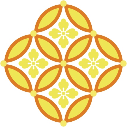 四つ繋ぎ七宝 素材 唐花