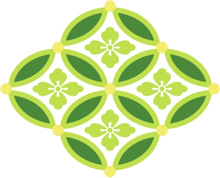 四つ繋ぎ七宝 素材 唐花