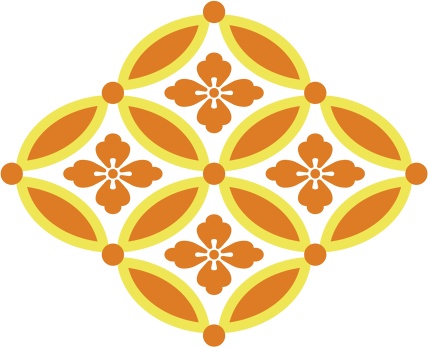 四つ繋ぎ七宝 素材 唐花