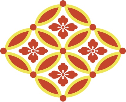 四つ繋ぎ七宝 素材 唐花