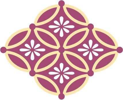 四つ繋ぎ七宝 素材 小花