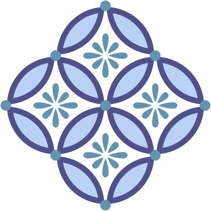 四つ繋ぎ七宝 素材 小花