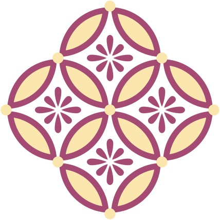 四つ繋ぎ七宝 素材 小花