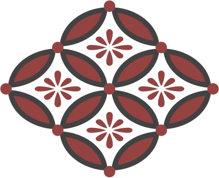 四つ繋ぎ七宝 素材 小花