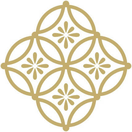 四つ繋ぎ七宝 素材 小花