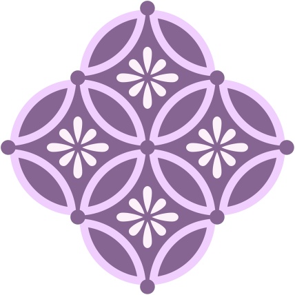 四つ繋ぎ七宝 素材 小花