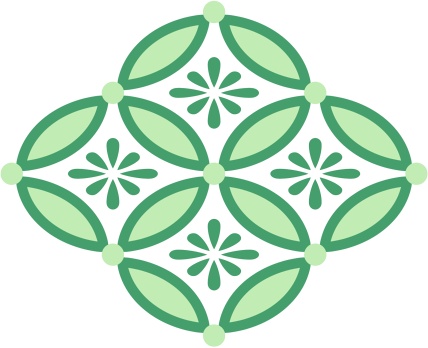 四つ繋ぎ七宝 素材 小花