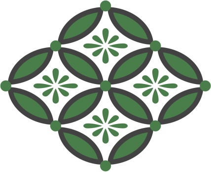 四つ繋ぎ七宝 素材 小花