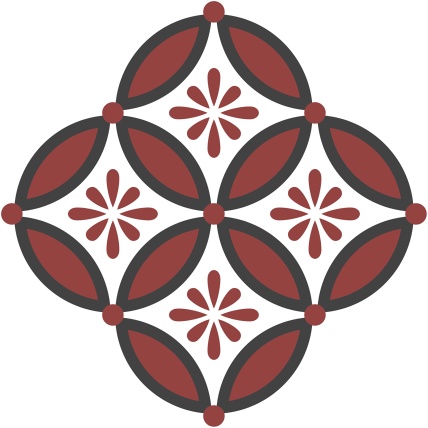 四つ繋ぎ七宝 素材 小花