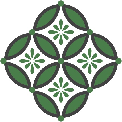 四つ繋ぎ七宝 素材 小花