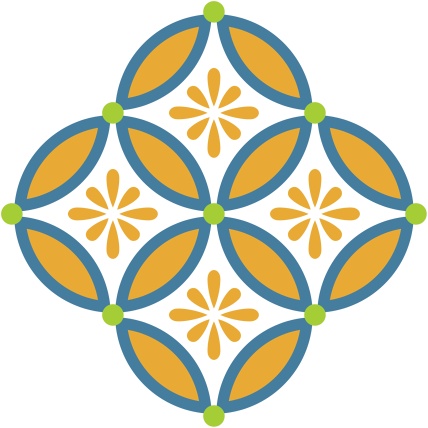 四つ繋ぎ七宝 素材 小花