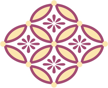 四つ繋ぎ七宝 素材 小花