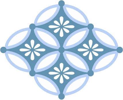 四つ繋ぎ七宝 素材 小花