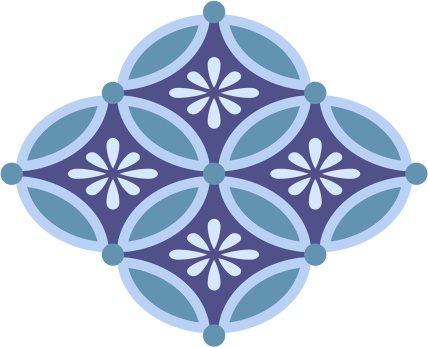 四つ繋ぎ七宝 素材 小花