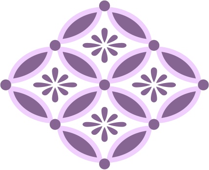 四つ繋ぎ七宝 素材 小花