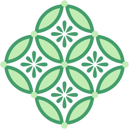 四つ繋ぎ七宝 素材 小花