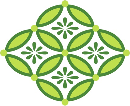 四つ繋ぎ七宝 素材 小花