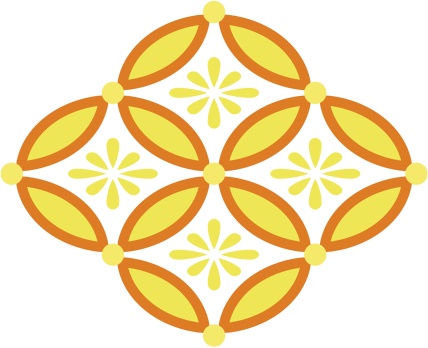 四つ繋ぎ七宝 素材 小花