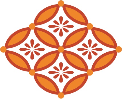 四つ繋ぎ七宝 素材 小花