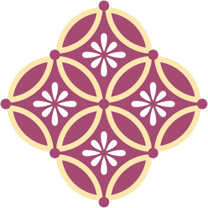 四つ繋ぎ七宝 素材 小花