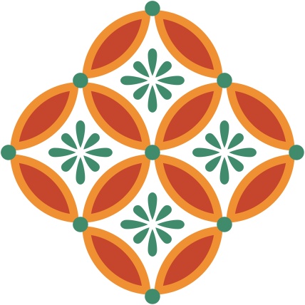 四つ繋ぎ七宝 素材 小花