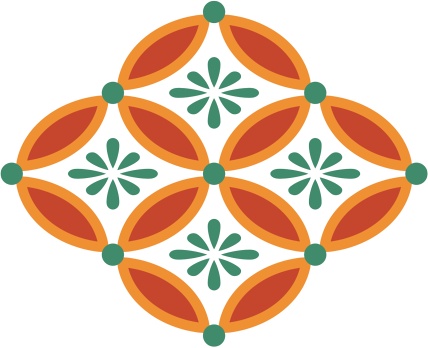 四つ繋ぎ七宝 素材 小花