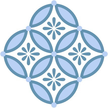 四つ繋ぎ七宝 素材 小花