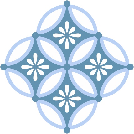 四つ繋ぎ七宝 素材 小花