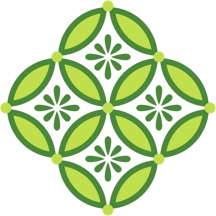 四つ繋ぎ七宝 素材 小花