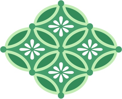 四つ繋ぎ七宝 素材 小花