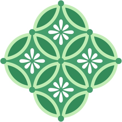 四つ繋ぎ七宝 素材 小花