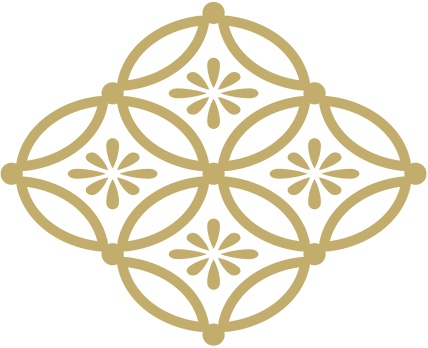 四つ繋ぎ七宝 素材 小花