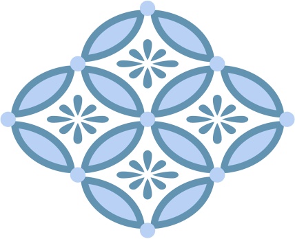 四つ繋ぎ七宝 素材 小花