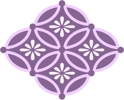 四つ繋ぎ七宝 素材 小花