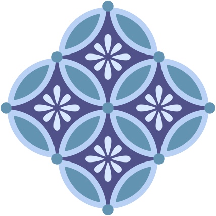 四つ繋ぎ七宝 素材 小花