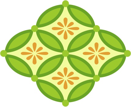 四つ繋ぎ七宝 素材 小花