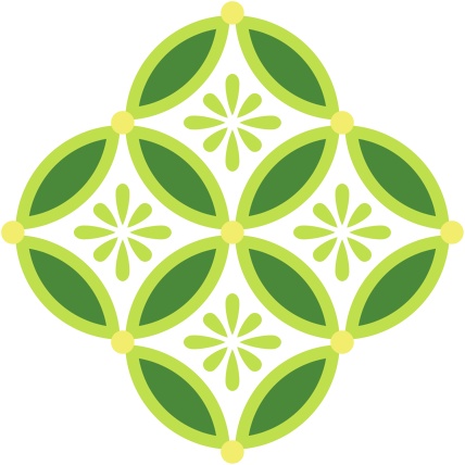 四つ繋ぎ七宝 素材 小花