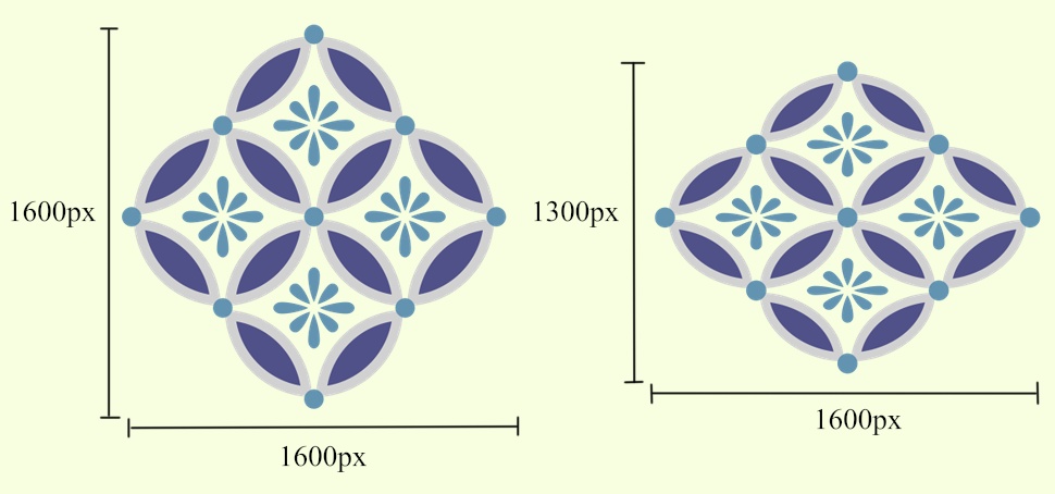 四つ繋ぎ七宝 素材 小花