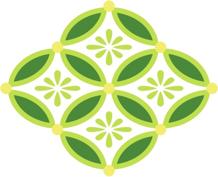 四つ繋ぎ七宝 素材 小花