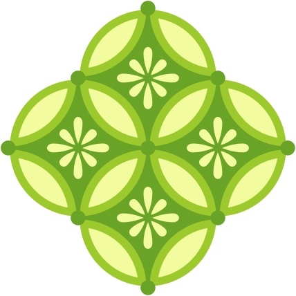 四つ繋ぎ七宝 素材 小花