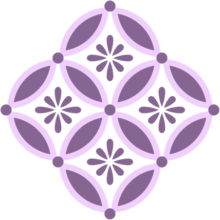 四つ繋ぎ七宝 素材 小花