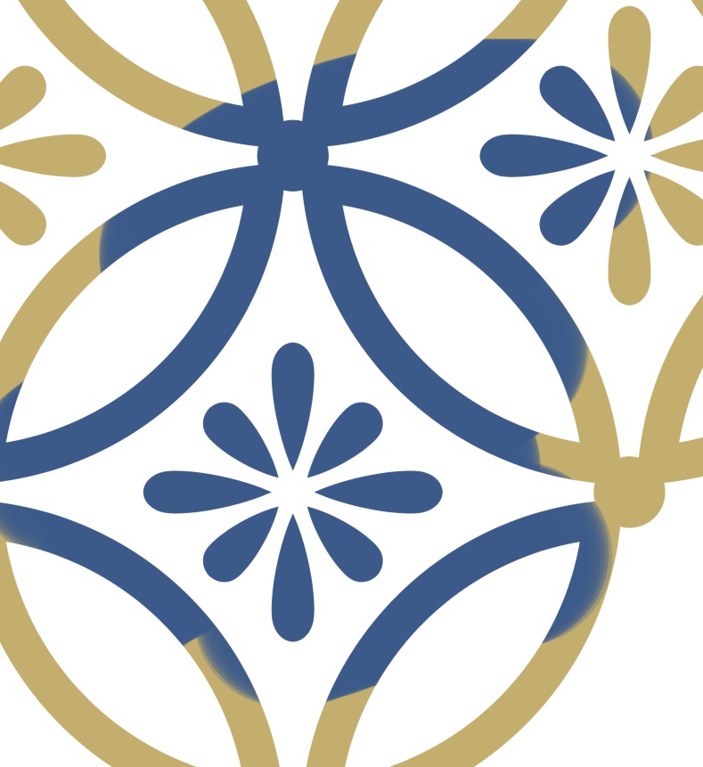 四つ繋ぎ七宝 素材 小花