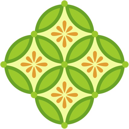 四つ繋ぎ七宝 素材 小花