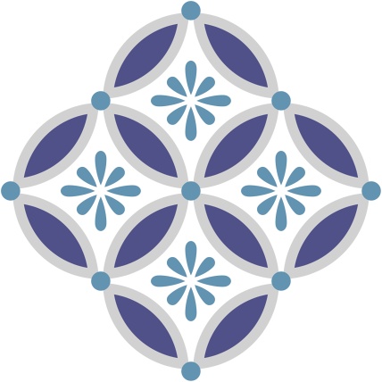 四つ繋ぎ七宝 素材 小花