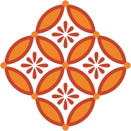 四つ繋ぎ七宝 素材 小花