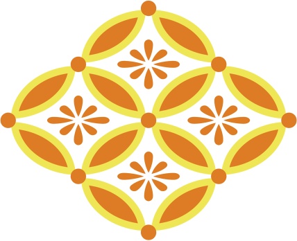 四つ繋ぎ七宝 素材 小花