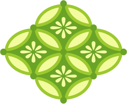 四つ繋ぎ七宝 素材 小花